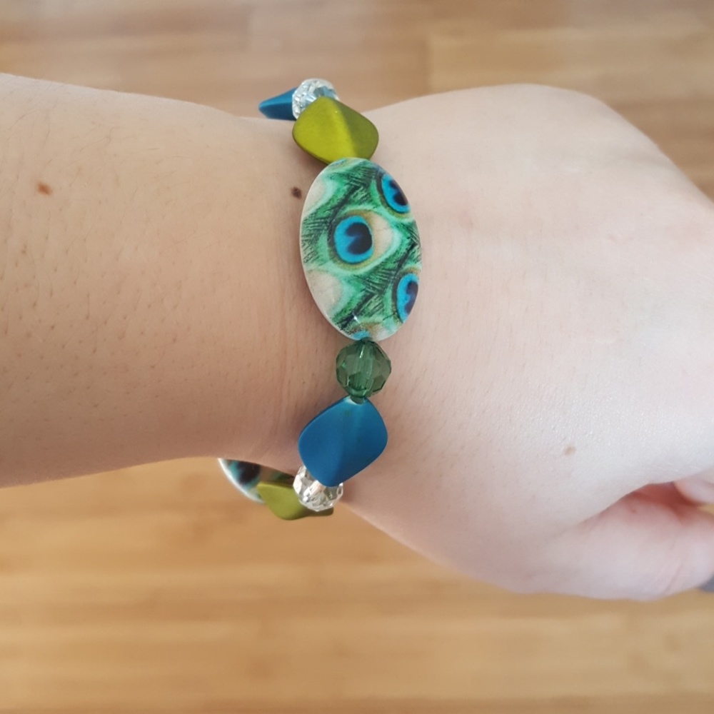 💙💚Peacock/ Crystal/ Statement Bracelet